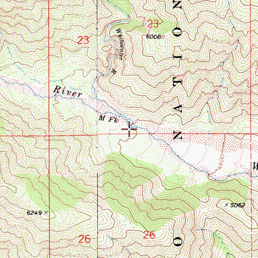 Topographic Map of Middle Fork Whitewater River, CA