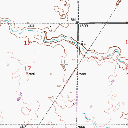 Topographic Map of Evergreen Colony, SD