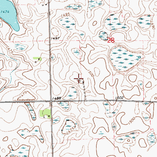 Topographic Map of Golden View Colony, SD