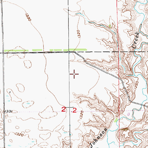 Topographic Map of Millbrook Colony, SD