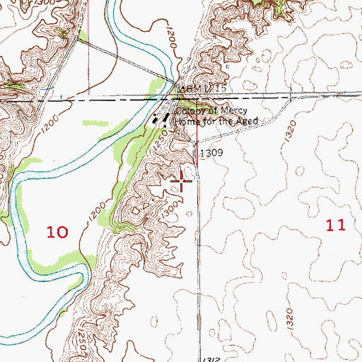 Topographic Map of Old Elm Spring Colony, SD