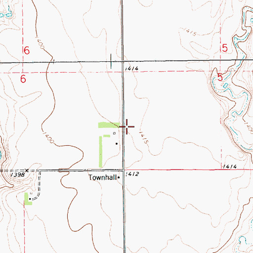 Topographic Map of Shamrock Colony, SD
