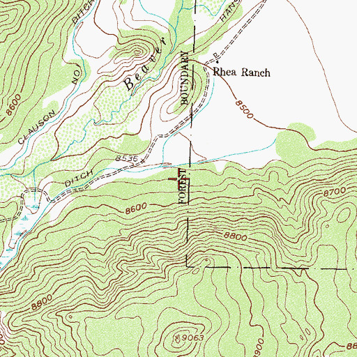 Topographic Map of Willford Ditch, CO