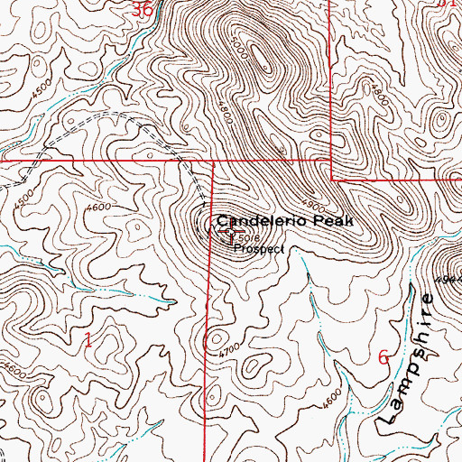 Topographic Map of Candelerio Peak, AZ