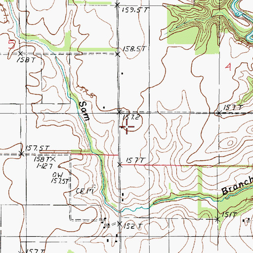 Topographic Map of Bailey Farms, IL