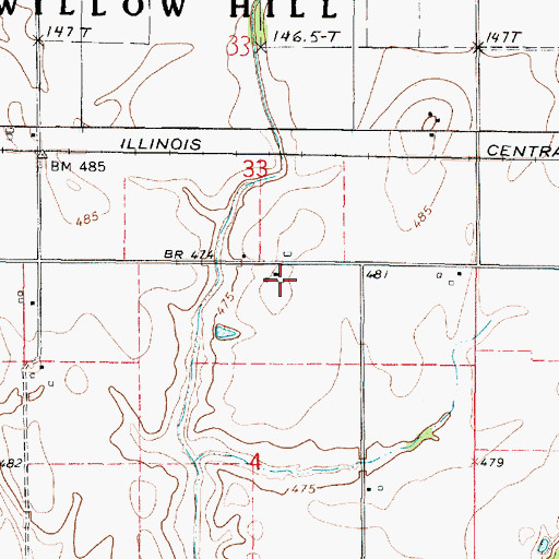 Topographic Map of Pleasant Hill Farm, IL