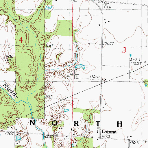 Topographic Map of Johnson Farms, IL