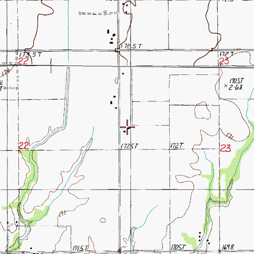 Topographic Map of Howards Farm, IL