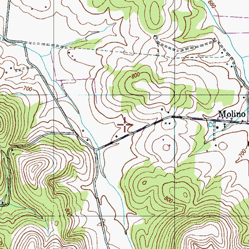 Topographic Map of Double J Farms, TN