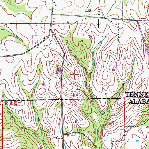 Topographic Map of Seals Farm, TN