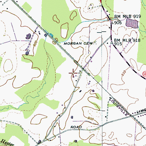 Topographic Map of Brannon Cotton Farm, TN