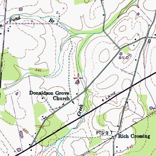 Topographic Map of Taylor Farm, TN