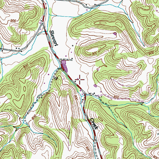 Topographic Map of Duncan Farms, TN