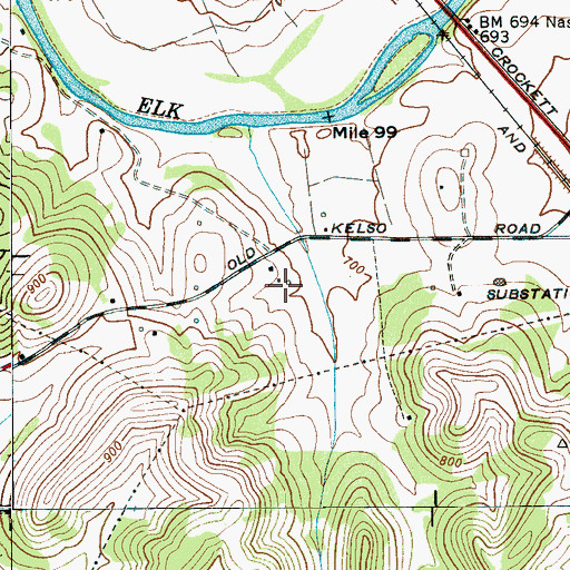 Topographic Map of Briarwood Farms, TN