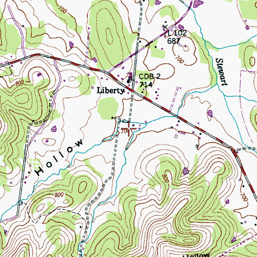 Topographic Map of Stonecreek Farm, TN