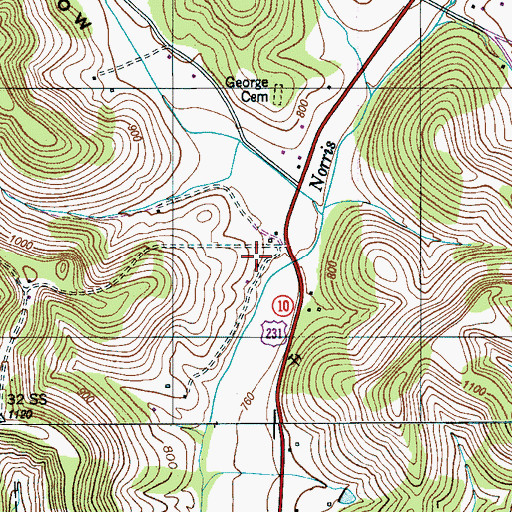 Topographic Map of Gill Farm, TN