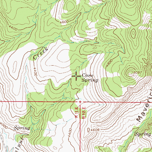 Topographic Map of Cane Spring, AZ