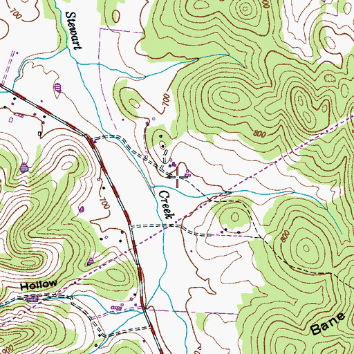 Topographic Map of Triple T Dairy, TN