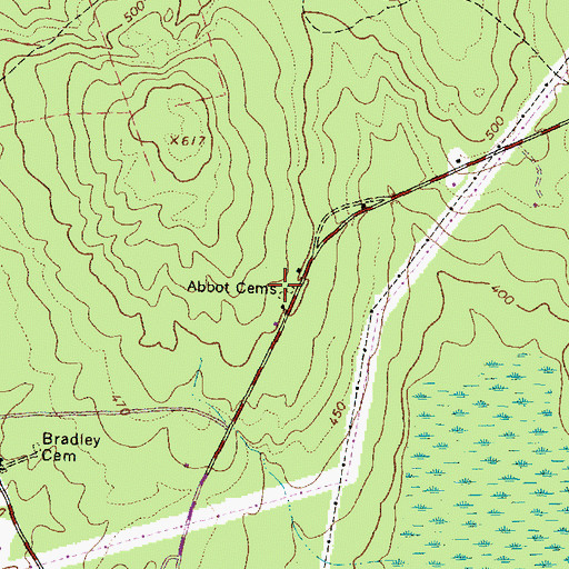 Topographic Map of Abbott Cemetery 2, ME