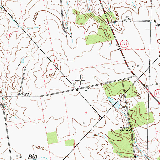Topographic Map of Hattan Farms, OH