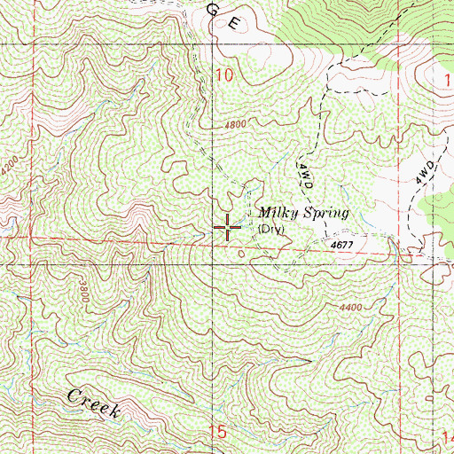Topographic Map of Milky Spring, CA