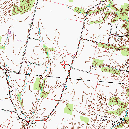 Topographic Map of Leininger Farm, OH