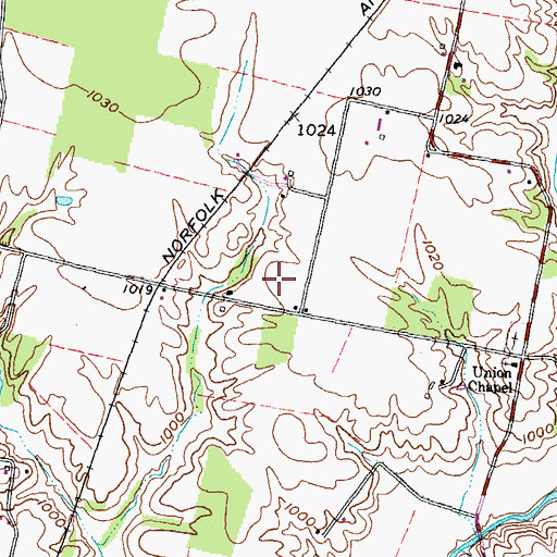 Topographic Map of Roush Farm, OH
