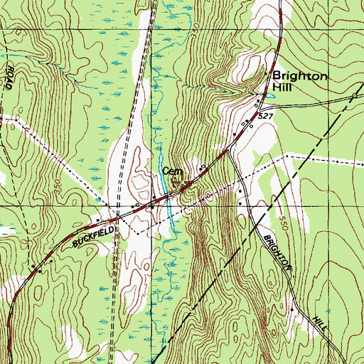 Topographic Map of Bog Brook Cemetery, ME