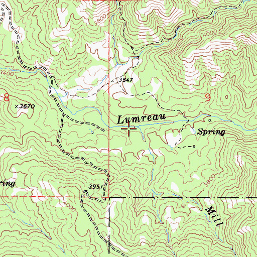 Topographic Map of Mill Creek, CA