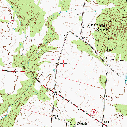 Topographic Map of Chaney Farms, OH