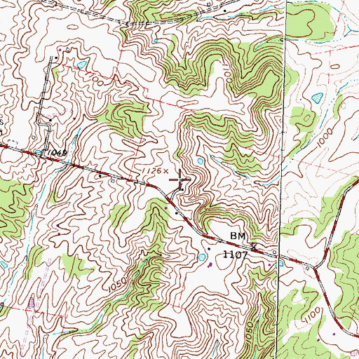 Topographic Map of Burns Farm, OH