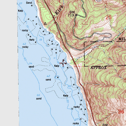 Topographic Map of Mill Creek, CA