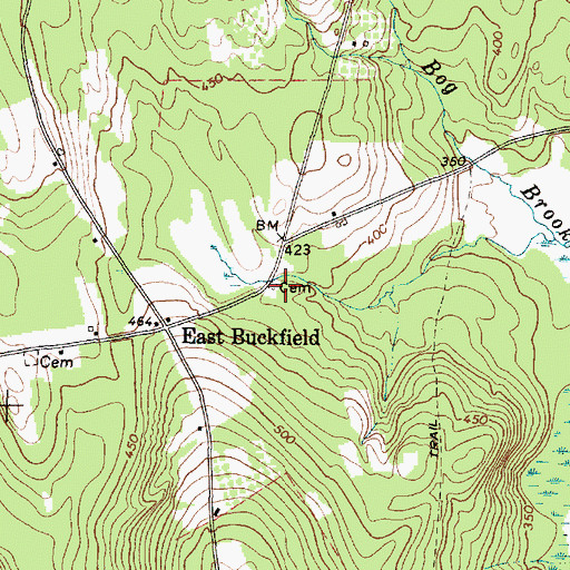 Topographic Map of DeCoster Cemetery, ME