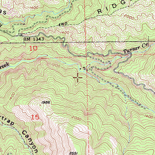 Topographic Map of Mill Creek, CA