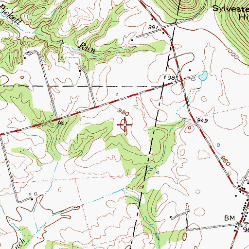 Topographic Map of Spring Valley Farms, OH