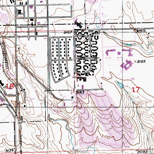 Topographic Map of Box Elder City Hall, SD