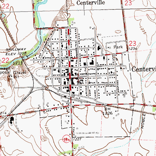Topographic Map of Centerville City Hall, SD