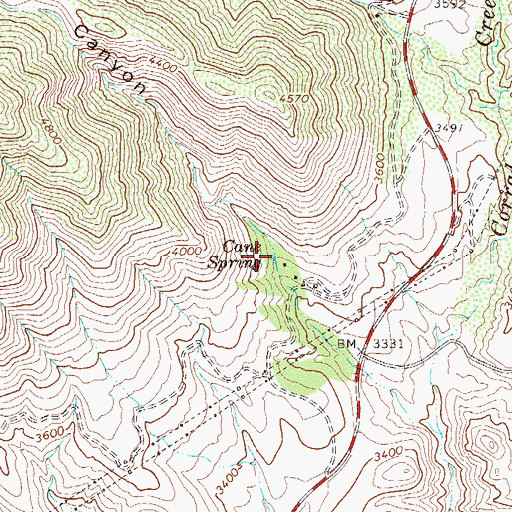 Topographic Map of Cane Spring, AZ