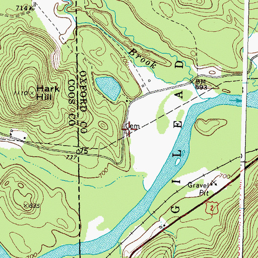 Topographic Map of Lary Burbank Cemetery, ME