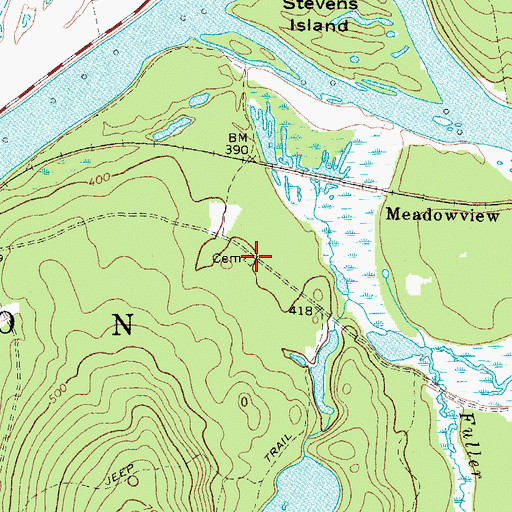 Topographic Map of Meadowview Road Cemetery, ME