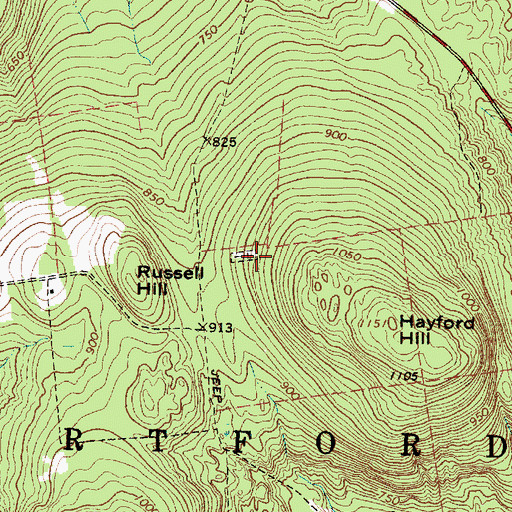 Topographic Map of Meetinghouse Hill Cemetery, ME