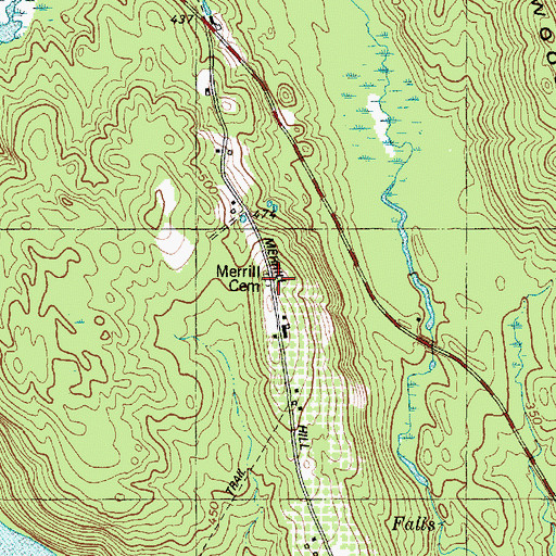Topographic Map of Merrill Hill Cemetery, ME