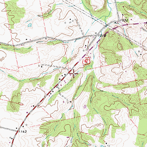 Topographic Map of Branded Ranch, OH