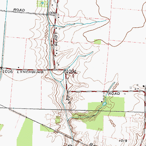 Topographic Map of Pfister Farm, OH
