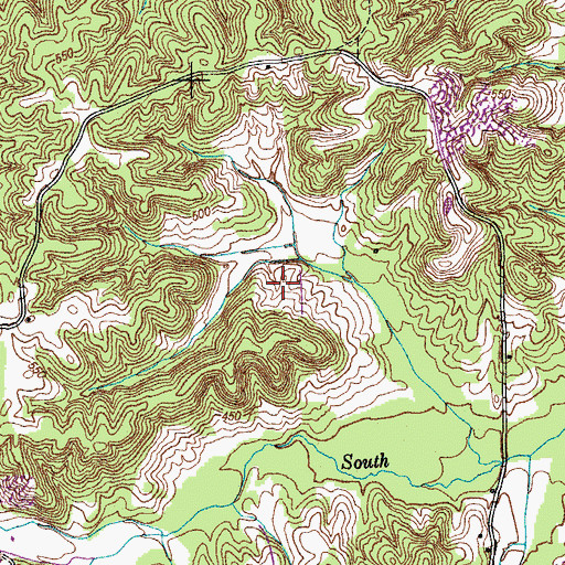 Topographic Map of Oak Grove Gravel Pit, TN