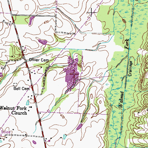 Topographic Map of Cottage Grove Mine Number 4, TN