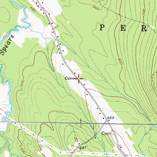 Topographic Map of Piper Cemetery, ME