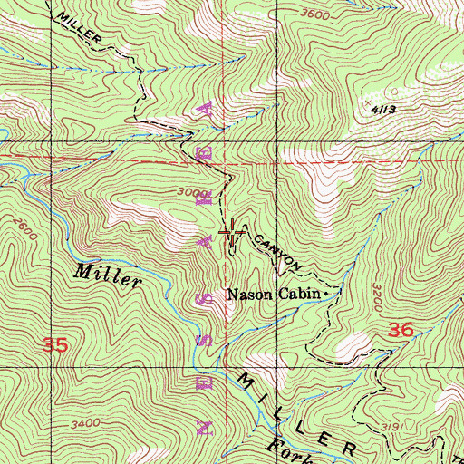 Topographic Map of Miller Canyon Trail, CA