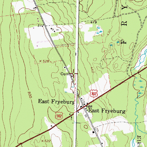 Topographic Map of Schoolhouse Yard Cemetery, ME