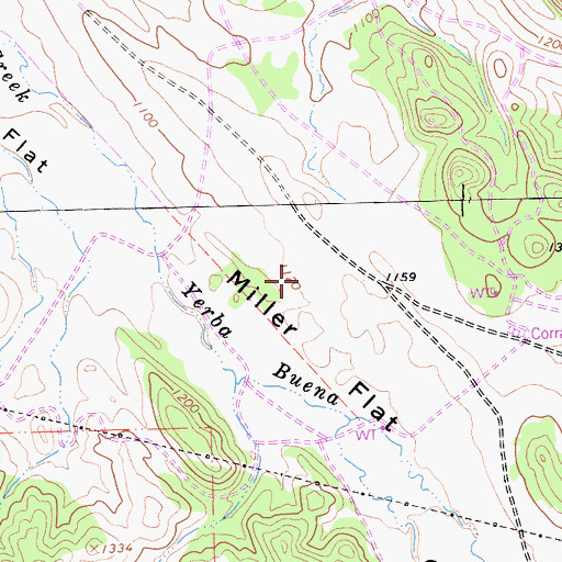 Topographic Map of Miller Flat, CA